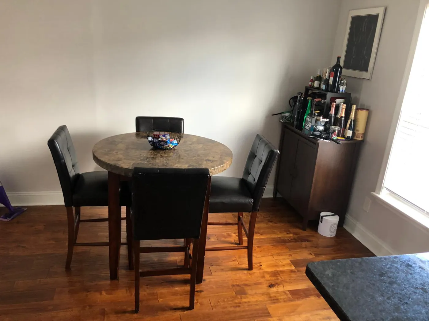 Dining area after a clean