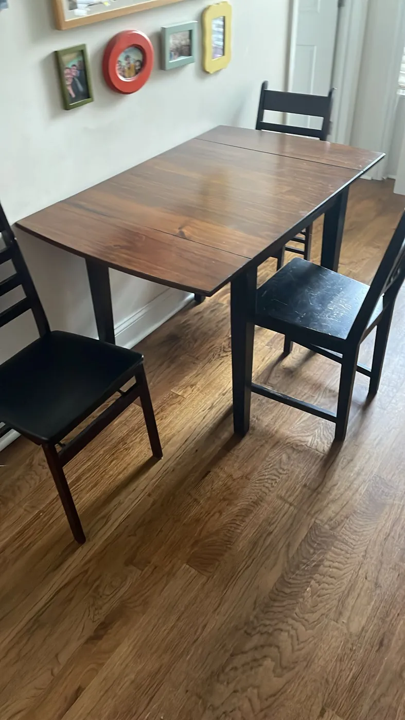Dining area after a clean
