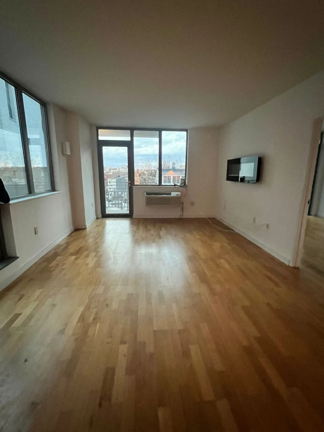 Empty living room after a move-out clean