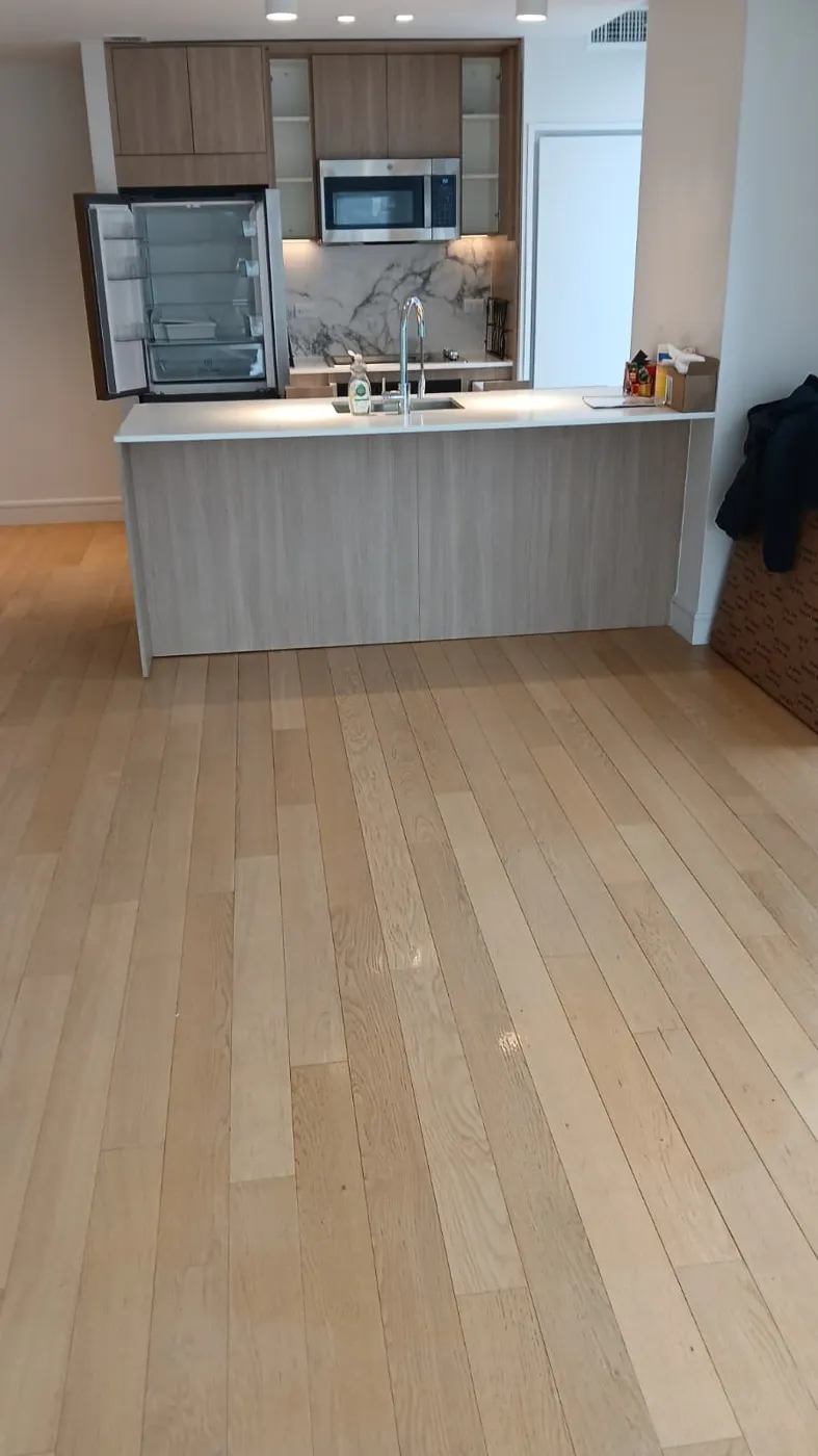 Open kitchen after a clean